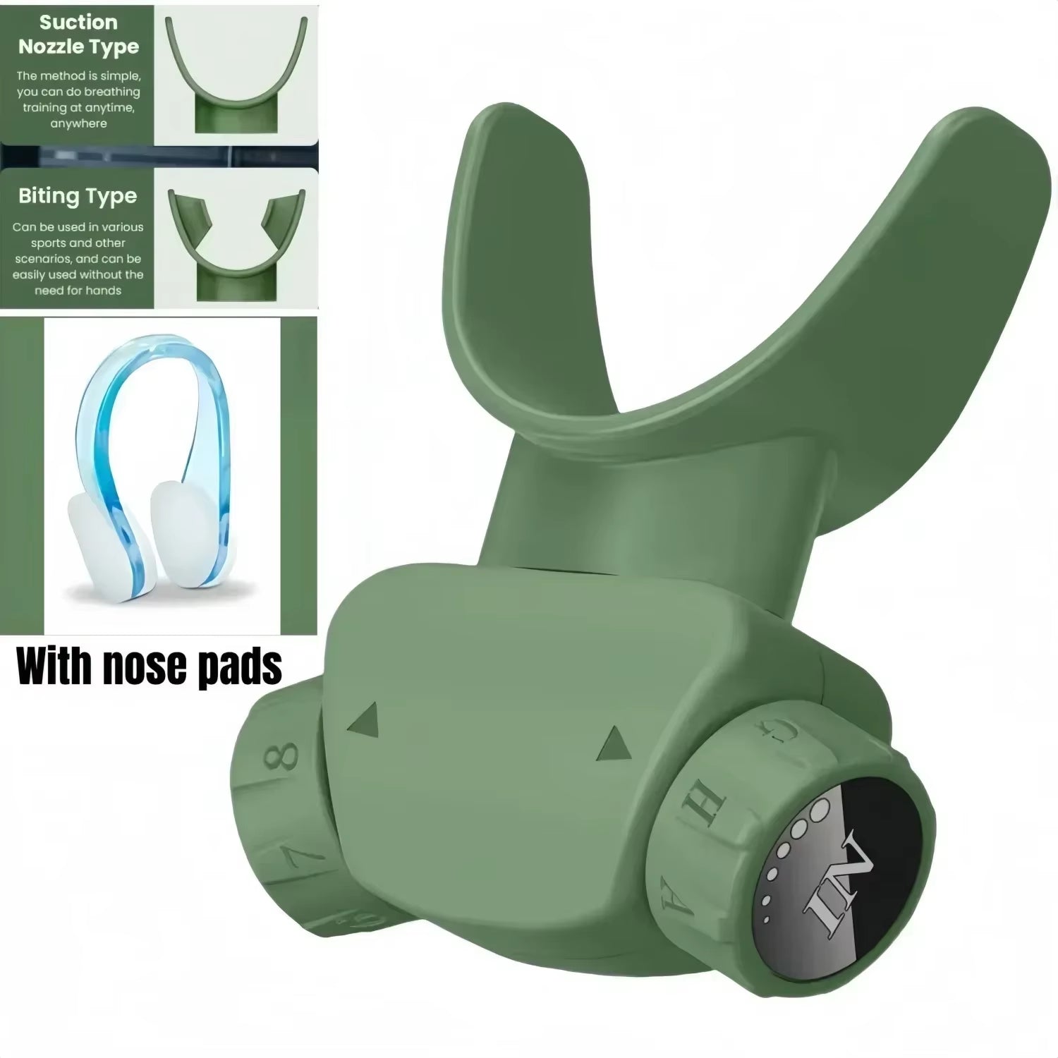 Respiratory Muscles Portable Lightweight Lung Exerciser Compact Silicone Breathing Exercise Device for Running Swimming Yoga